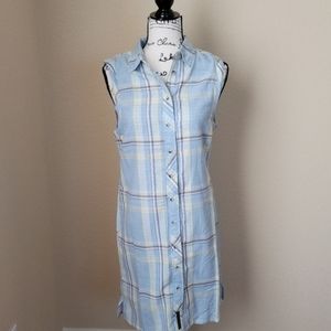 🎁 NWT Flyshacker Plaid Sleeveless Button Down Dress